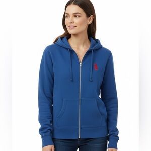 Polo by Ralph Lauren Women's Royal Blue Zip-Up Hoodie Casual - Size XL